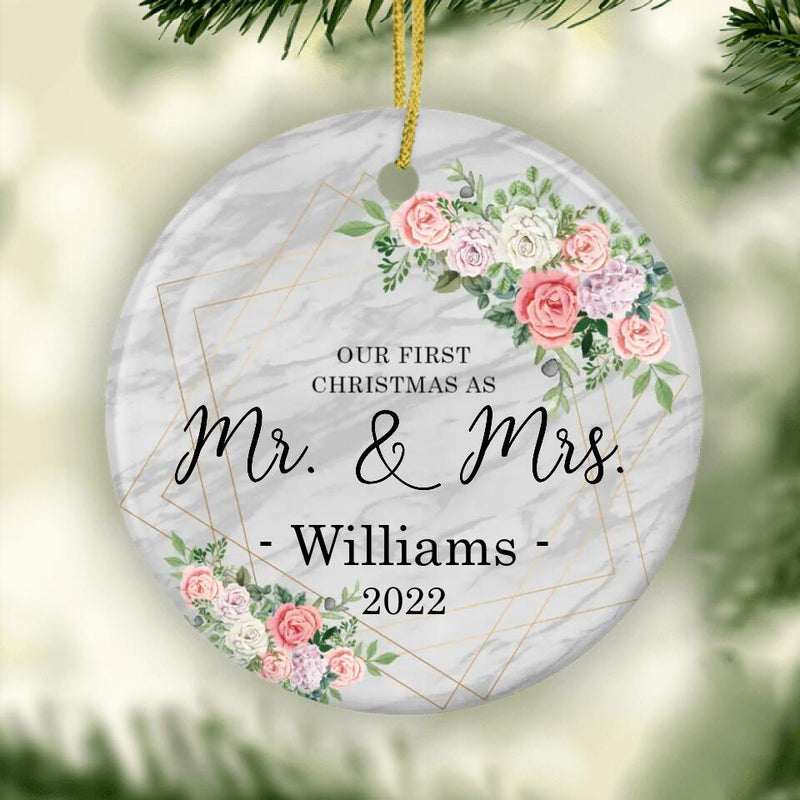 Married Ornament, Wedding Gift, Our First Christmas as Mr and Mrs