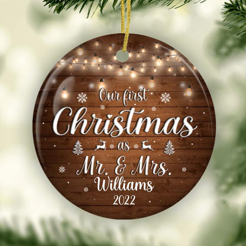 Our First Christmas as Mr and Mrs Ornament, Married Christmas Ornament, First Christmas Married Ornament, Custom Wedding Gift, Couple Gift