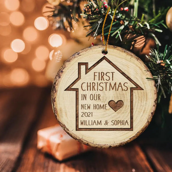 First Christmas in Our New Home Ceramic Ornament, Personalized Christmas Ornament, First Home Ornament, Christmas Gift for New Homeowners