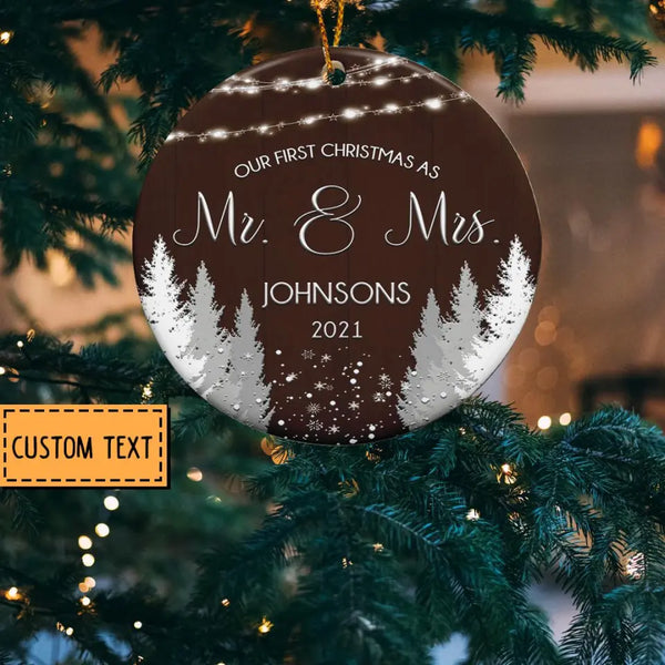 Our First Christmas as Mr and Mrs Ornament, First Married Christmas Ornament, Newlywed Gift, Wedding Gift Keepsake, Personalized Ornament