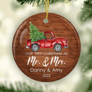 Our First Christmas as Mr and Mrs Ornament, Married Christmas Ornament, Christmas Truck Ornament, Custom Wedding Gift, Christmas Keepsake