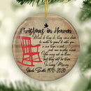 Christmas in Heaven Poem and Rocking Chair Ornament, Christmas Memorial Ornament, Remembrance Keepsake, Sympathy Gift, Personalized Ornament
