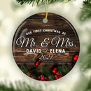 Our First Christmas as Mr and Mrs Ornament, First Married Christmas Ornament, Wedding Gift Keepsake, Newlywed Gift, Personalized Ornament