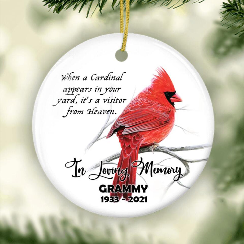Cardinal Memorial Christmas Ornament, Your Life Was A Blessing, Person