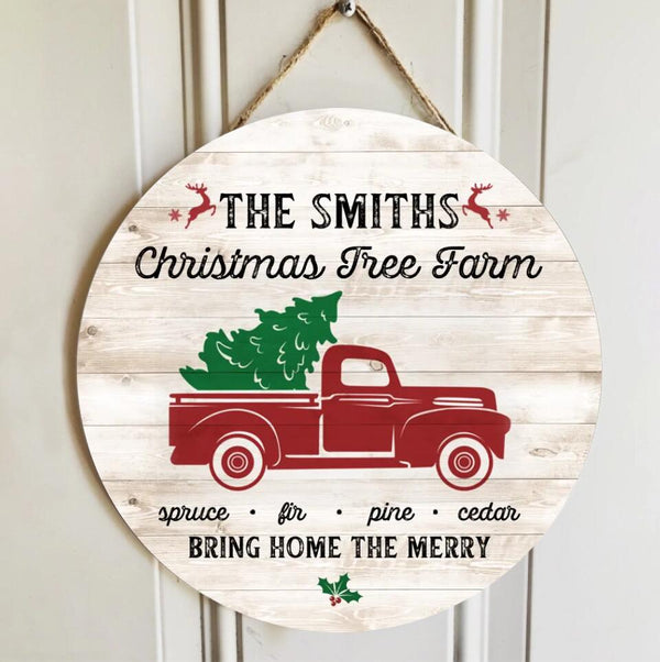 Christmas Truck Door Hanger, Custom Family Name Sign, Christmas Sign, Front Door Sign, Farmhouse Sign, Truck Welcome Sign, Christmas Decor
