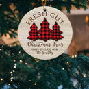 Family 3 Ornament, Christmas Gift, Buffalo Plaid Trees, Custom Ornament, Custom Family Gift, Christmas Decoration, Christmas Tree Decor, 2022 Holiday Gift
