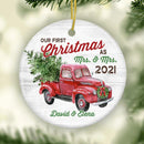 Our First Christmas as Mr and Mrs Ornament, Married Christmas Ornament, Christmas Truck Ornament, Wedding Keepsake Gift, Custom Wedding Gift