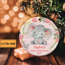 Baby's First Christmas Ornament, Personalized Baby Elephant Christmas Ornament, Baby Boy Ornament, Baby Ornament, Baby 1st Christmas Bauble