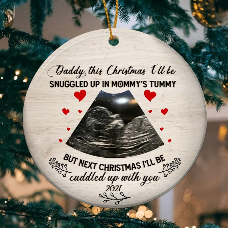 Ultrasound Ornament, Pregnancy Announcement, Baby Ultrasound Christmas Ornament, Custom Photo Ornament, New Grandma Gift, New Baby Ornament