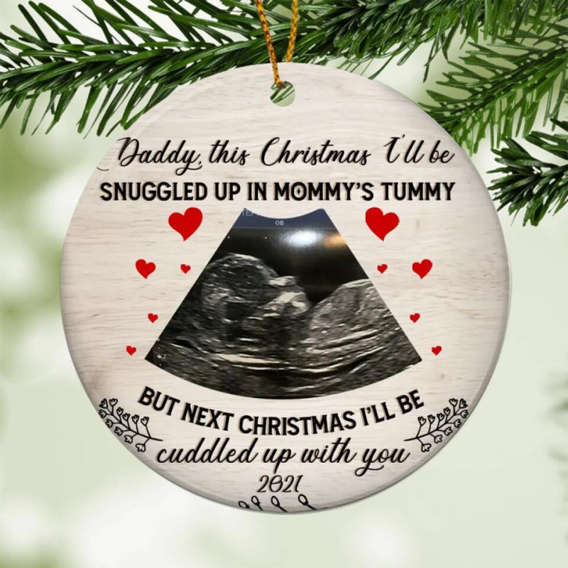 Ultrasound Ornament, Pregnancy Announcement, Baby Ultrasound Christmas Ornament, Custom Photo Ornament, New Grandma Gift, New Baby Ornament
