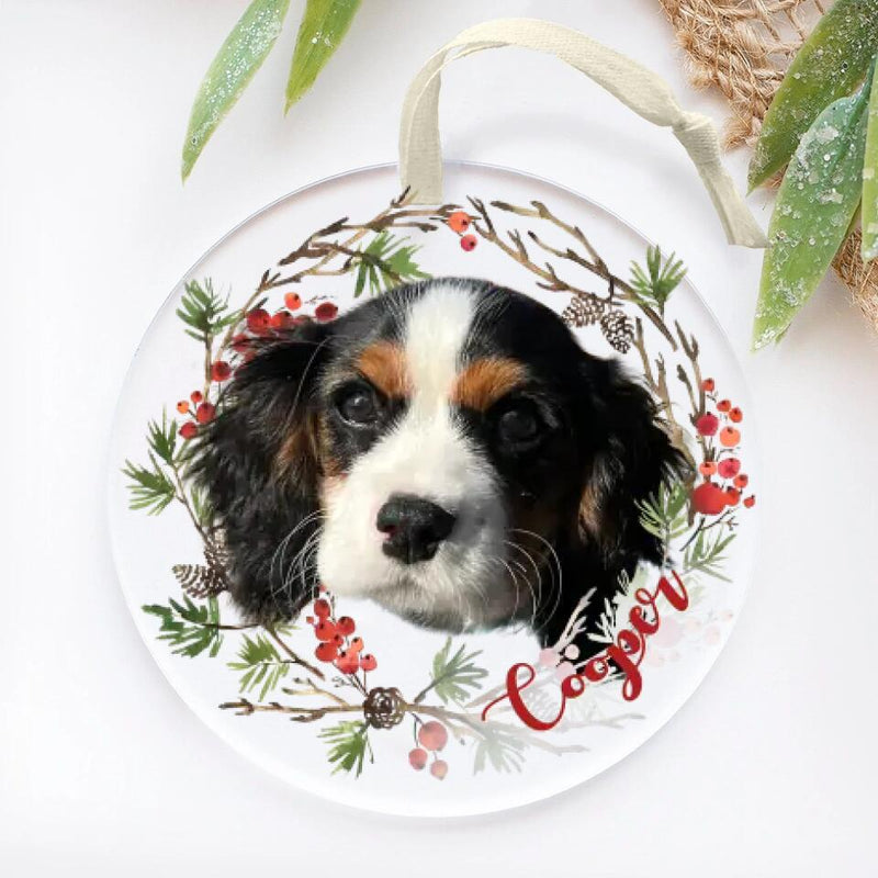 Personalized Pet Ornament, Custom Dog Christmas Ornament, Christmas Pet Photo Ornament, Holiday Gift for Dog Lovers, Pet Portrait Ornament