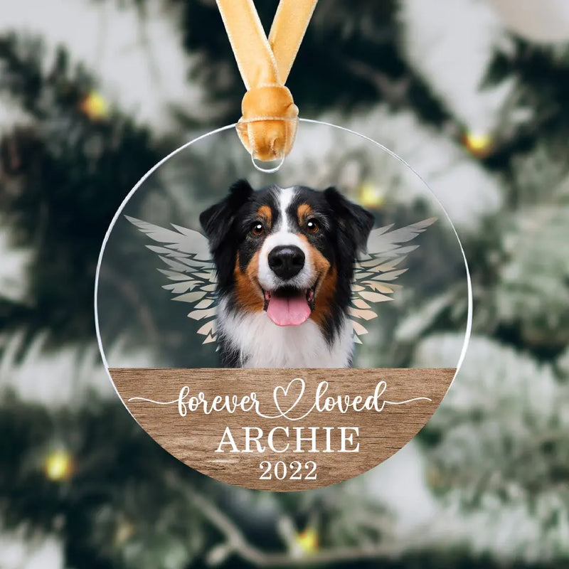 Dog Memorial Christmas Ornament, Pet Loss Gifts, Forever Loved, Dog Memorial Gift, Custom Pet Memorial Ornament, Dog Remembrance Keepsake