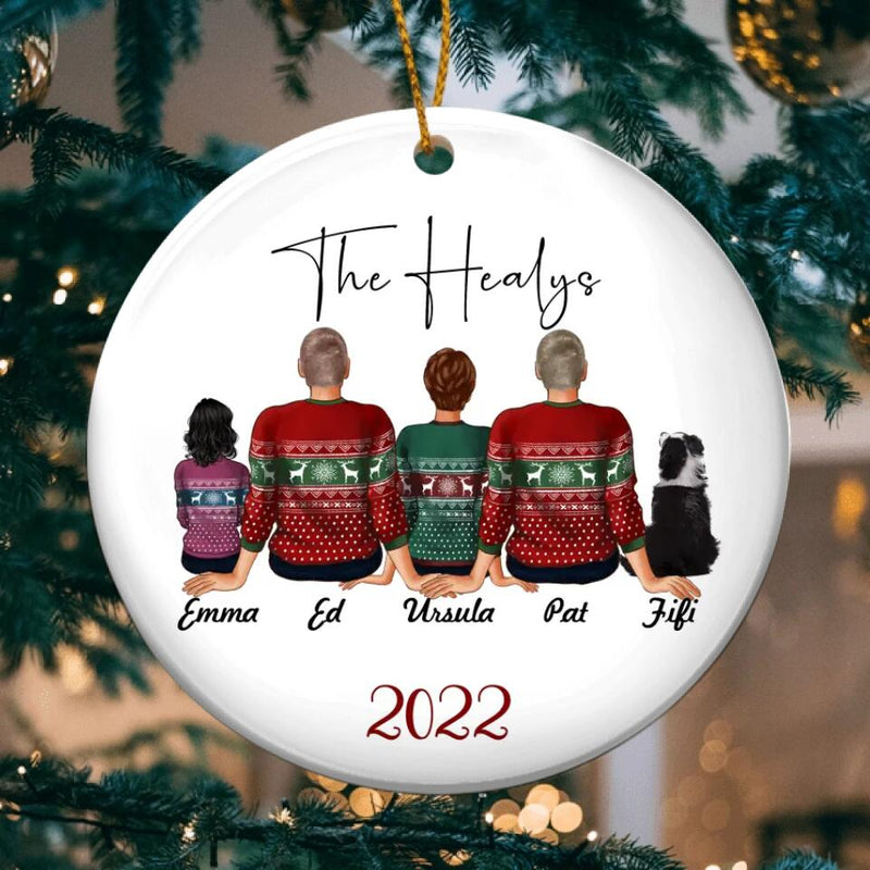 Family Ornament, Personalized Family with Pet Ornament, 2022 Family Christmas Ornament, Custom Christmas Ornament, Family Christmas Gift