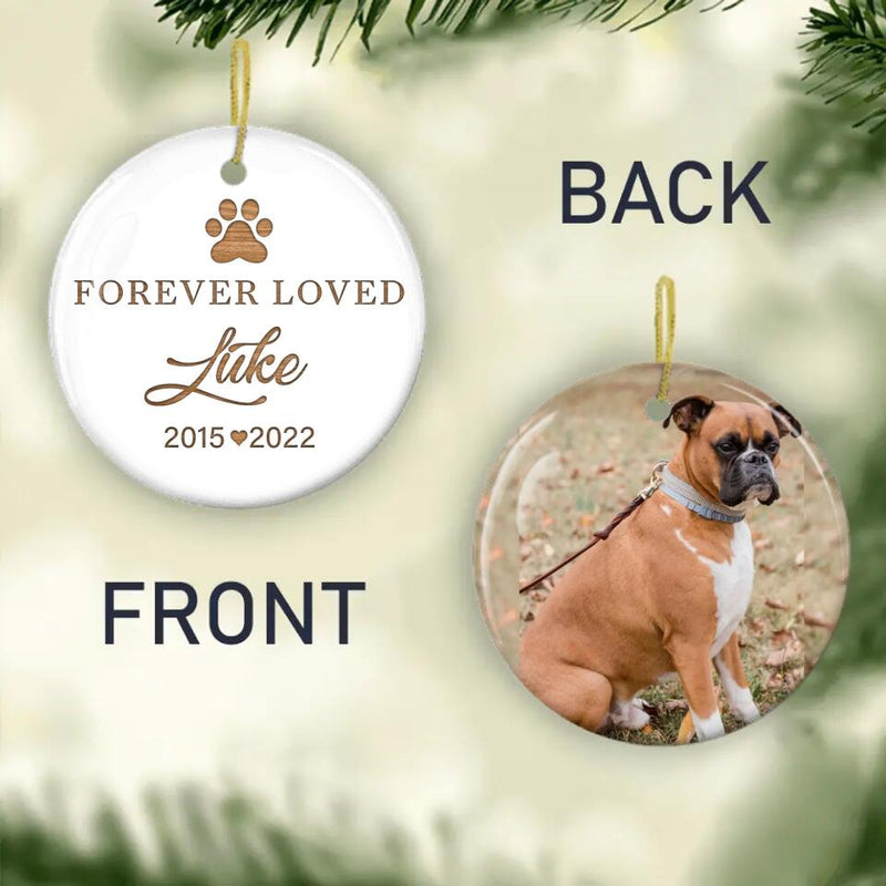 Forever Loved Dog Ornament, Dog Memorial Christmas Ornament