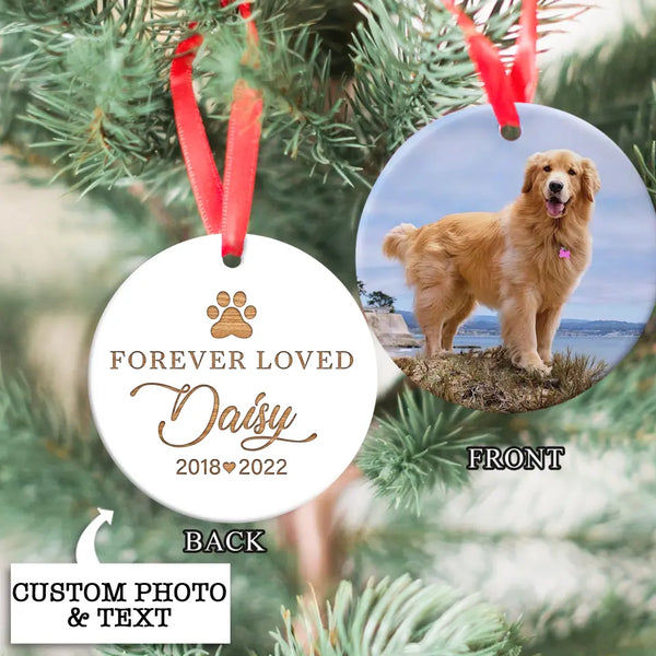 Pet Memorial Gift, Custom Pet Memorial Ornament with Photo, Dog Loss Gift, Christmas Dog Memorial Ornament Gift, Custom Pet Loss Keepsake