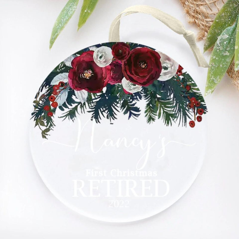 First Christmas Retired Ornament 2022, Personalized Retirement Christmas Ornament, Retirement Gifts For Women, Teacher Retirement