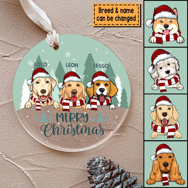 Personalized Dog Christmas Ornament, Christmas Dog Ornament, Custom Dog Ornament, Holiday Gift For Dog Lovers, Christmas Tree Decorations