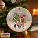Personalized Christmas Boy With Dog Ornament, 2022 Quarantine Christmas Gift For Dog Dad Ornament, Xmas Dog Lover Gift, Christmas Ornament