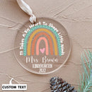 Teacher Christmas Ornament, Personalized Rainbow Teacher Ornament, Teacher Gift, Teacher Name Ornament, Teacher Appreciation, Christmas Gift