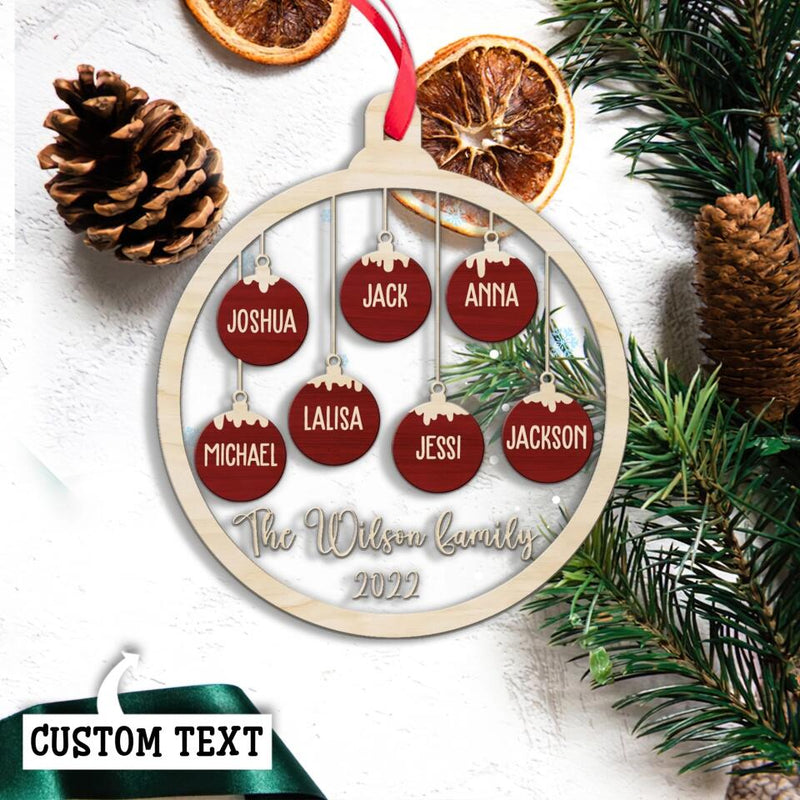2022 Ornament, Personalized Christmas Ornament, Custom Family Ornament, Family Christmas Gift, Christmas Tree Decoration, Family of 3 4 5 6