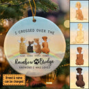 Personalized Dog Memorial Ornament With Angel Wings, Over The Rainbow Bridge, Dog Sympathy Gift, Christmas Ornament, Remembrance Keepsake