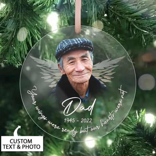 Personalized Memorial Ornament, Memorial Photo Christmas Ornament, Loss of Father Gift, Dad Memorial Gift, Sympathy Gift, Remembrance Gift