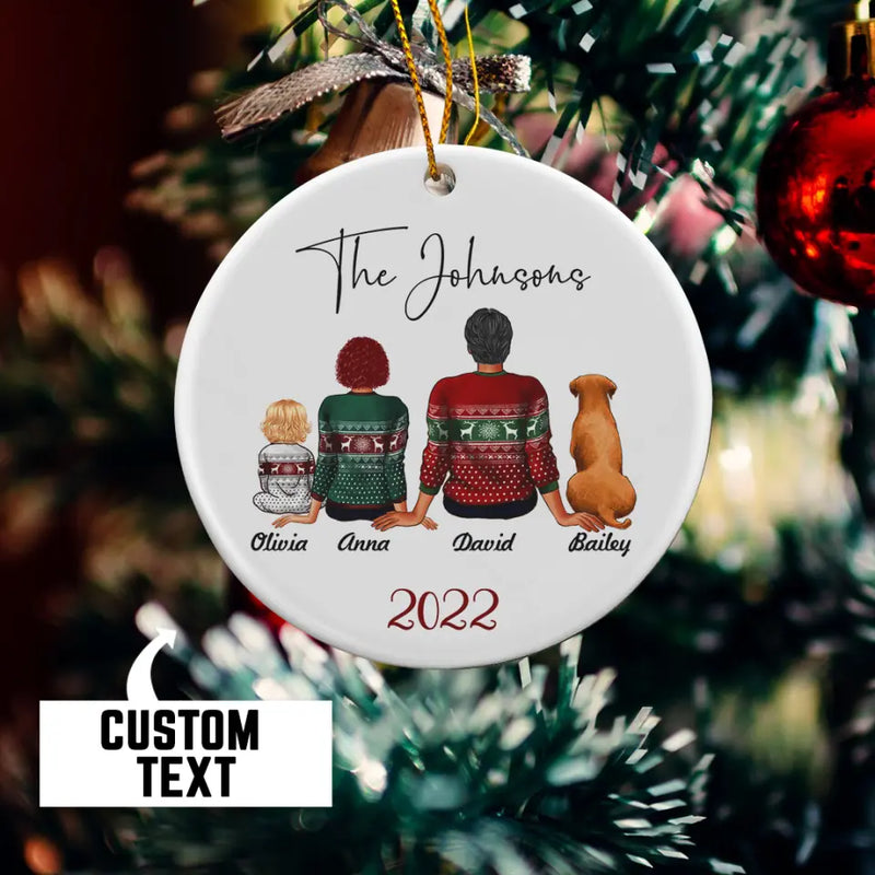 Family Ornament Personalized Family with Pet Ornament 2022 Family Ch