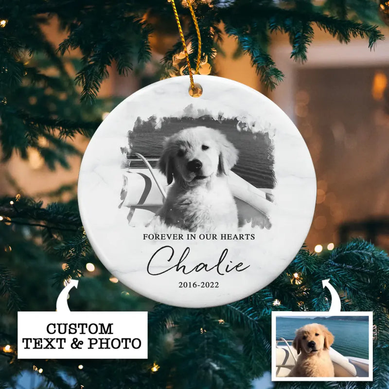 Pet Loss Gifts, Dog Memorial Gifts, Personalized Pet Memorial Ornament with Photo, Dog Memorial Christmas Ornament, Dog Remembrance Keepsake