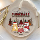 Christmas Acrylic Ornament, Gifts For Cat Lovers, Meowy Christmas Leopard & Plaid Christmas Trees Personalized Ornament