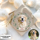 Personalized Dog Ornament, Custom Pet Christmas Ornament, Christmas Pet Photo Ornament, Holiday Gift for Dog Lovers, Pet Portrait Ornament