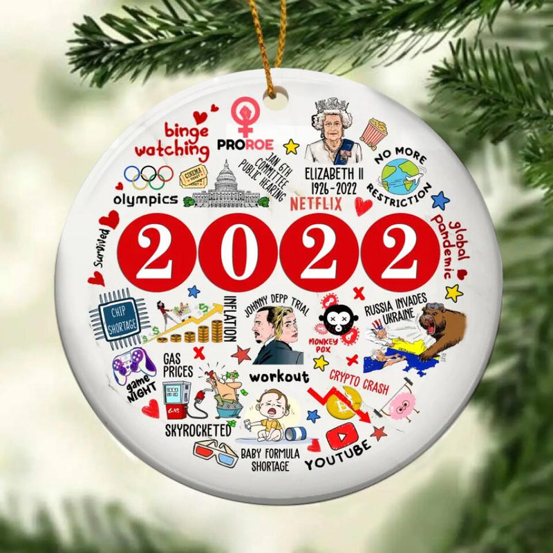 2022 Christmas Ornament, 2022 Ornaments, 2022 Gas Ornament 2022 Commemorative Bauble, Year in Review Christmas Ornament, Christmas Decor v2