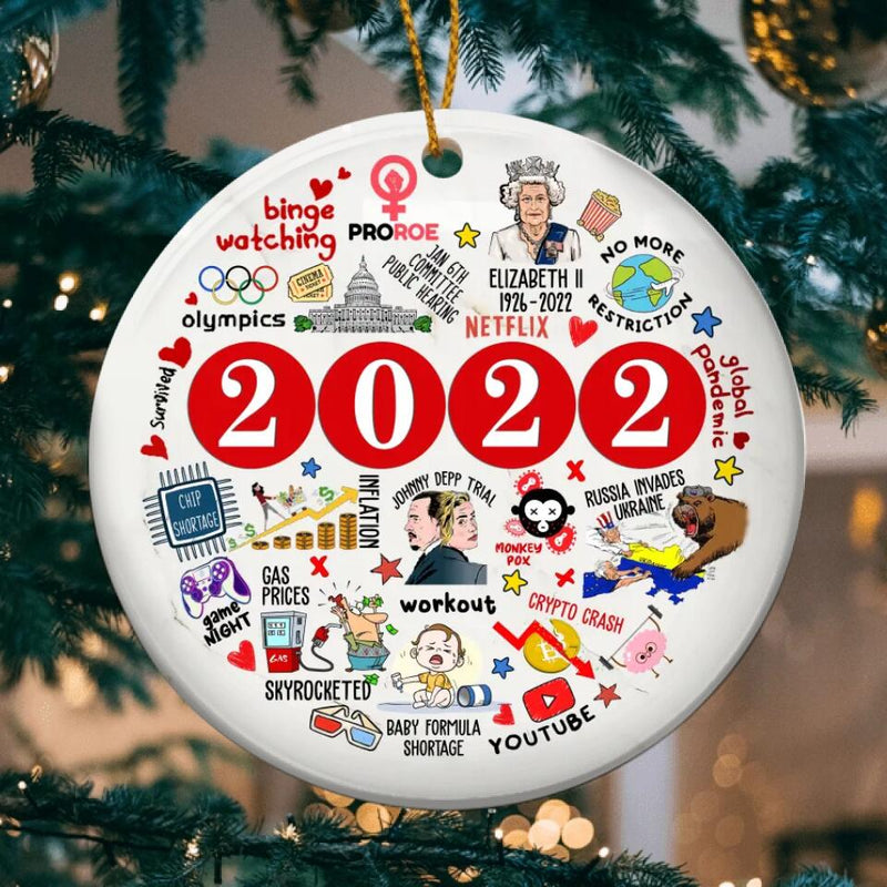 2022 Christmas Ornament, 2022 Ornaments, 2022 Gas Ornament 2022 Commemorative Bauble, Year in Review Christmas Ornament, Christmas Decor v2