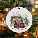 Personalized Christmas Couple With Dog Ornament, Pet Family Ornament, Custom Christmas Ornament, Christmas Keepsake, Family Christmas Gift