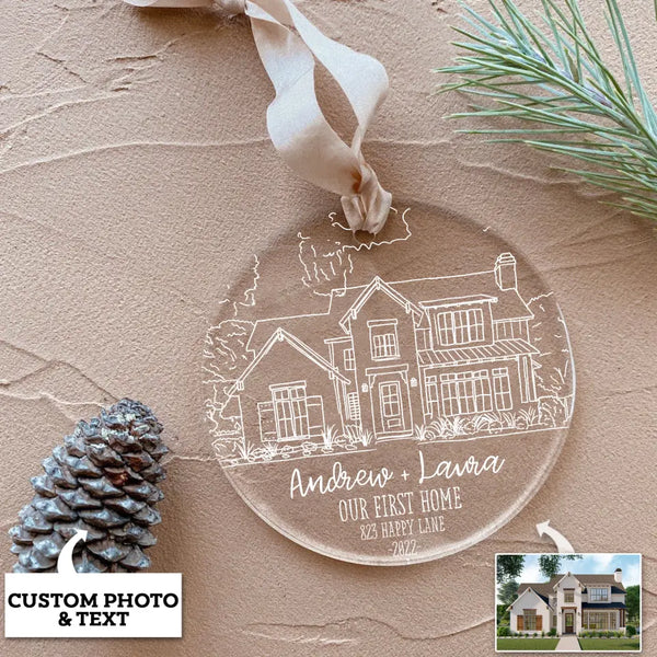 Our First Home Christmas Ornament, Personalized New Home Ornament, Custom New House Ornament, Real Estate Agent Gift, Couple Gifts 2022 v2