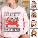Custom Dog Ugly Christmas Sweater, Its The Most Wonderful Time Of The Year Sweatshirt, Personalized Dog Sweatshirt, Christmas Dog Sweatshirt