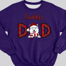 Custom Dog Dad Shirt, Personalized Christmas Dog Sweatshirt, Dog Dad Sweatshirt, Santa Dog Christmas Sweatshirt, Christmas Gift For Dog Dad