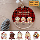 Personalized Dog Christmas Ornament, Dear Santa Define Naughty, Custom Dog Ornament, Christmas Dog Ornament, Christmas Gift For Dog Lovers