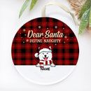 Personalized Dog Christmas Ornament, Dear Santa Define Naughty, Custom Dog Ornament, Christmas Dog Ornament, Christmas Gift For Dog Lovers