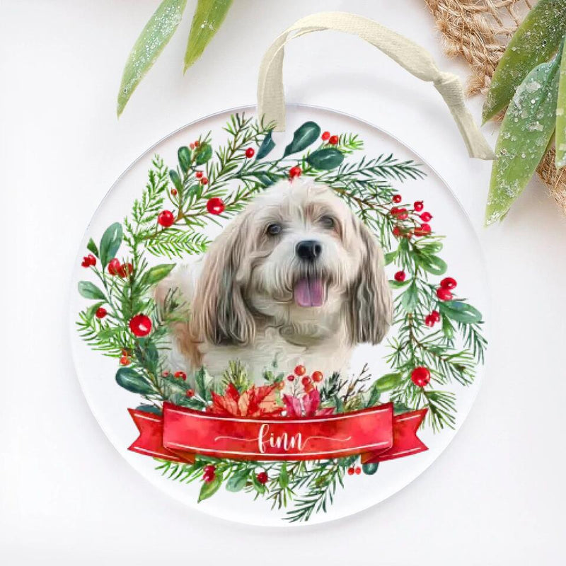 Personalized Pet Ornament, Custom Dog Christmas Ornament, Acrylic Dog Photo Ornament, Pet Memorial Ornament, Pet Portrait Ornament Gift