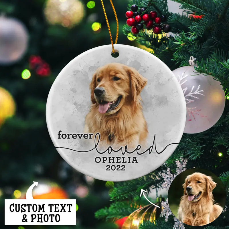 Pet Memorial Gift, Personalized Pet Memorial Photo Ornament, Custom Pet Loss Keepsake, Dog Memorial Ornament, Pet Christmas Ornament