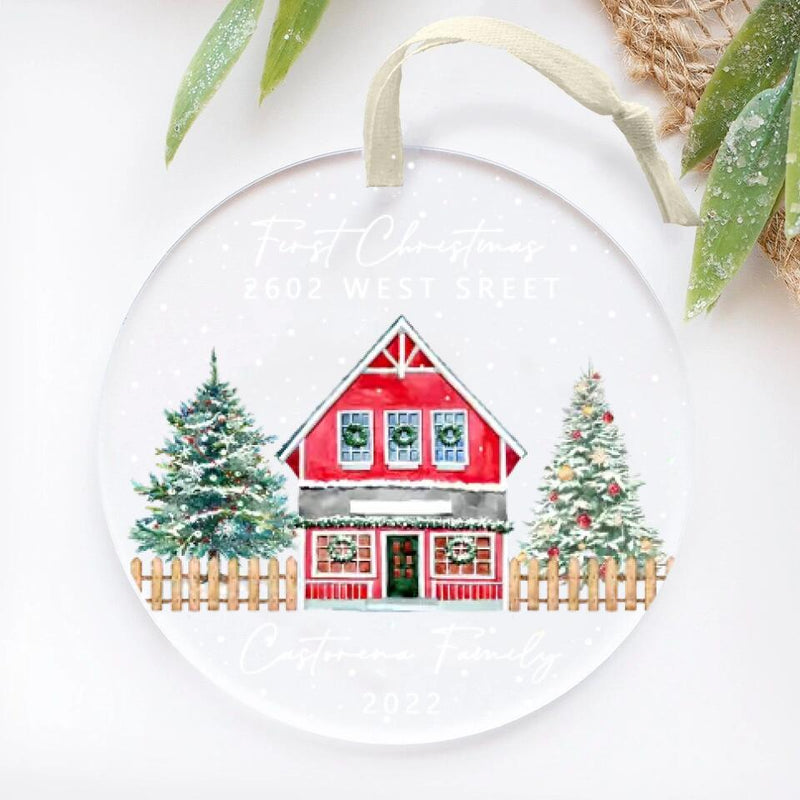 New Home Christmas Ornament, Personalised First Christmas at New Address Ornament, Christmas House Ornament, Housewarming Gift, Couple Gifts
