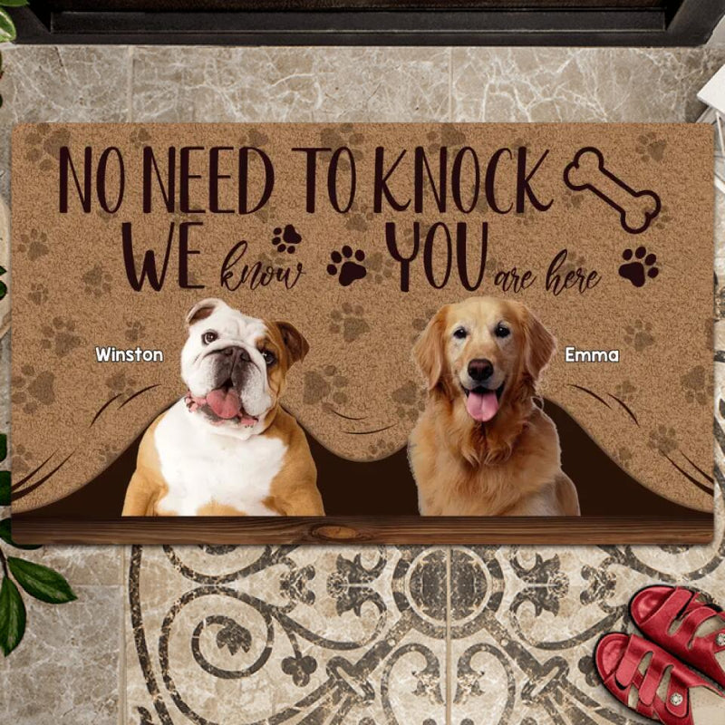 Personalized Pet Doormat Using Pet Photo, Funny Welcome Mat, No Need to Knock, Custom Cat Dog Doormat, Gift For Pet Lovers, Home Doormat