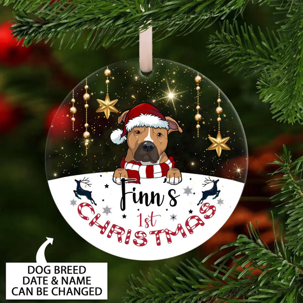 Dog's First Christmas Ornament, Personalized New Dog Ornament 2022, Christmas Dog Ornament, Custom Dog Ornament, Dog Lovers Christmas Gift