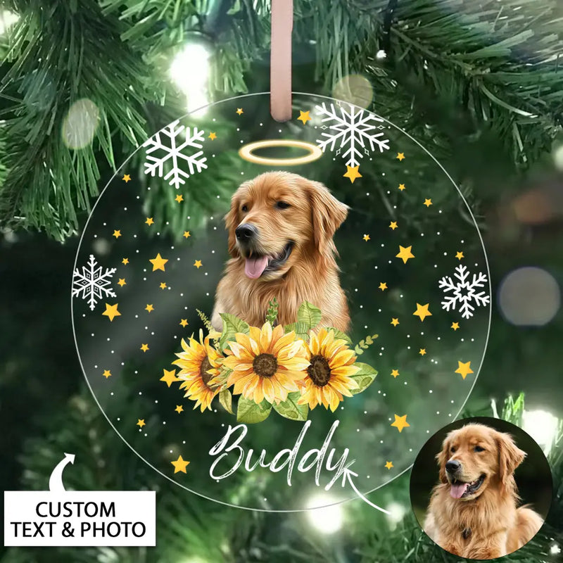 Pet Loss Gift, Personalized Pet Memorial Ornament with Photo, Dog Memorial Christmas Ornament, Dog Remembrance Keepsake, Dog Memorial Gift