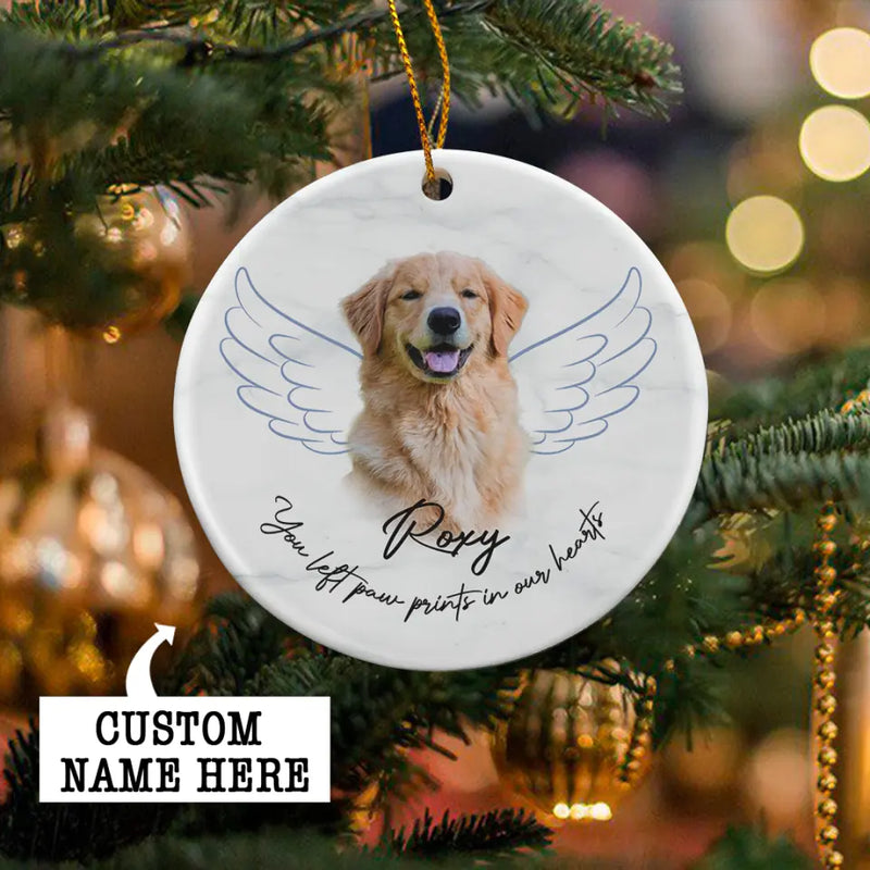 Personalized Pet Memorial Ornament, Photo Ornament, Pet Loss Gifts, Dog with Wings Christmas Ornament, Cat Loss Gift, Pet Sympathy Gift