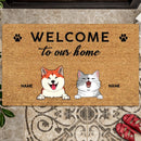 Pawzity Welcome To Our Home Custom Doormat, Gifts For Pet Lovers, Personalized Housewarming Gifts
