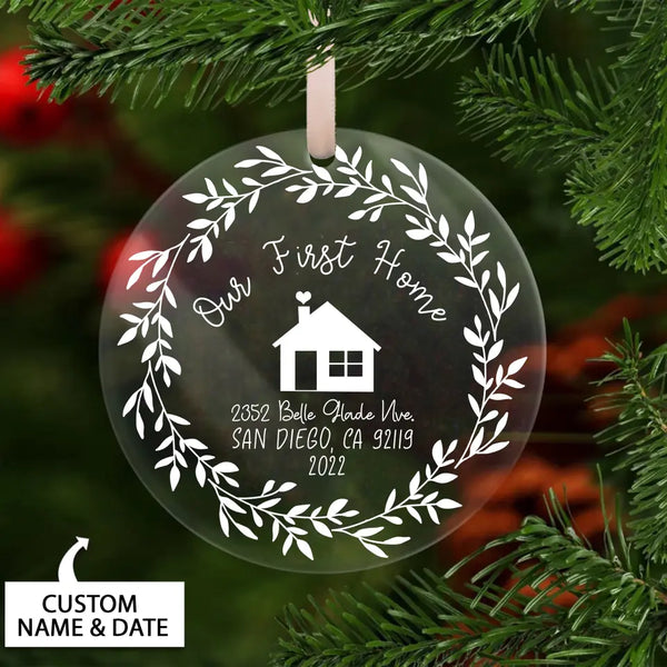 Our First Home Christmas Ornament, Real Estate Agent Gift, Personalized New Home Christmas Ornament, First Home Ornament, Housewarming Gift