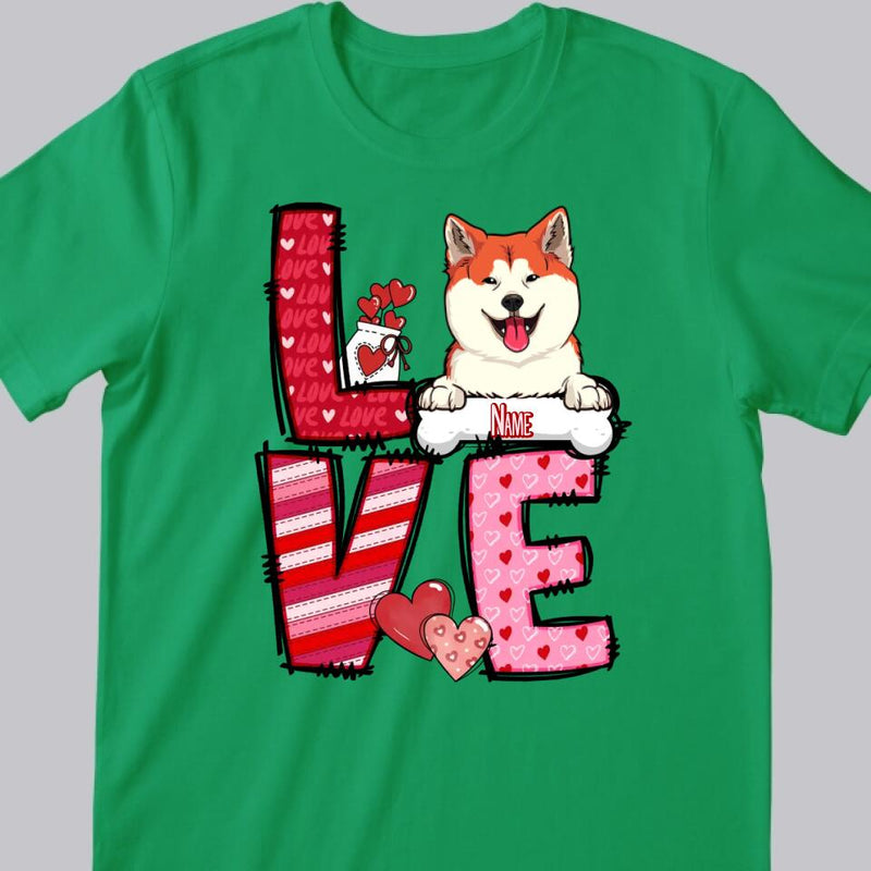 Love Cute Dog Custom Dog Shirt, Dog Mom Shirt, Love Shirt, Dog Lovers Shirt, Mom Valentine Shirt, Women Valentines Day, Cute Valentine Tee, Valentines Day Gift