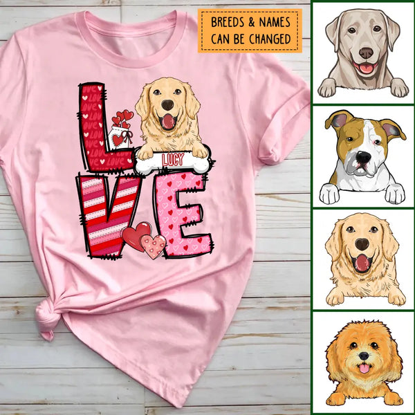 Love Cute Dog Custom Dog Shirt, Dog Mom Shirt, Love Shirt, Dog Lovers Shirt, Mom Valentine Shirt, Women Valentines Day, Cute Valentine Tee, Valentines Day Gift