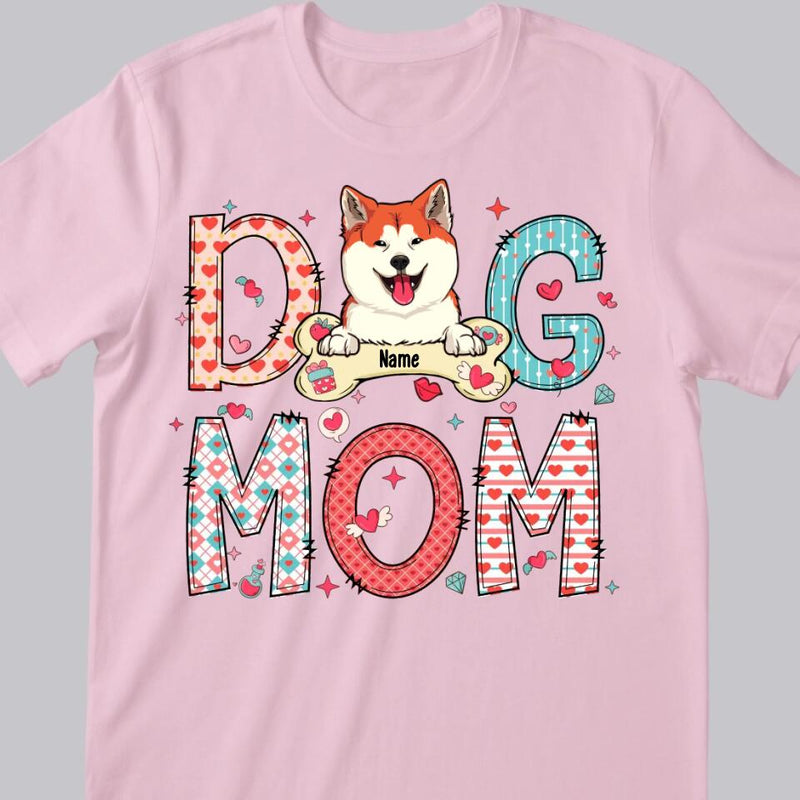 Valentine's Day Dog Mom T-Shirt, Personalized Dog Shirt, Dog Valentines Day Shirt, Custom Dog Mom Shirt, Dog Lovers Shirt, Dog Mom Gift